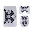 thumbnail image 1 of PUDMAD Black and White 3 Piece Bathroom Rugs Set Bath Rug Contour Mat and Toilet Lid Cover, 1 of 2