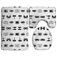 thumbnail image 1 of PUDMAD Black and White 3 Piece Bathroom Rugs Set Bath Rug Contour Mat and Toilet Lid Cover, 1 of 2