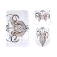 thumbnail image 1 of PUDMAD Black and White 3 Piece Bathroom Rugs Set Bath Rug Contour Mat and Toilet Lid Cover, 1 of 2