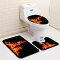 thumbnail image 1 of PUDMAD Blazing fire Reflection Isolated on 3 Piece Bathroom Rugs Set Bath Rug Contour Mat and Toilet Lid Cover, 1 of 2