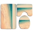 thumbnail image 1 of PUDMAD Bliss Sea 3 Piece Bathroom Rugs Set Bath Rug Contour Mat and Toilet Lid Cover, 1 of 2