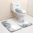 thumbnail image 1 of PUDMAD Blizzard in Forest in Morning 3 Piece Bathroom Rugs Set Bath Rug Contour Mat and Toilet Lid Cover, 1 of 2