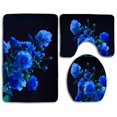 thumbnail image 1 of PUDMAD Blooms 3 Piece Bathroom Rugs Set Bath Rug Contour Mat and Toilet Lid Cover, 1 of 2
