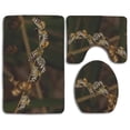 thumbnail image 1 of PUDMAD Blue Banded Bees Sleeping 3 Piece Bathroom Rugs Set Bath Rug Contour Mat and Toilet Lid Cover, 1 of 2