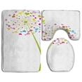thumbnail image 1 of PUDMAD Blue Bird 3 Piece Bathroom Rugs Set Bath Rug Contour Mat and Toilet Lid Cover, 1 of 2