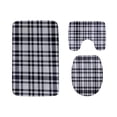 thumbnail image 1 of PUDMAD Blue Checkered Tablecloth 3 Piece Bathroom Rugs Set Bath Rug Contour Mat and Toilet Lid Cover, 1 of 2