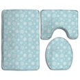 thumbnail image 1 of PUDMAD Blue Christmas 3 Piece Bathroom Rugs Set Bath Rug Contour Mat and Toilet Lid Cover, 1 of 2