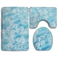 thumbnail image 1 of PUDMAD Blue Diamond 3 Piece Bathroom Rugs Set Bath Rug Contour Mat and Toilet Lid Cover, 1 of 2