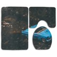 thumbnail image 1 of PUDMAD Blue Diecast Car Model Toy 3 Piece Bathroom Rugs Set Bath Rug Contour Mat and Toilet Lid Cover, 1 of 2