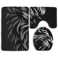 thumbnail image 1 of PUDMAD Blue Eyed Lion 3 Piece Bathroom Rugs Set Bath Rug Contour Mat and Toilet Lid Cover, 1 of 2