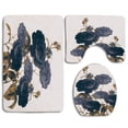 thumbnail image 1 of PUDMAD Blue Flowers 3 Piece Bathroom Rugs Set Bath Rug Contour Mat and Toilet Lid Cover, 1 of 2