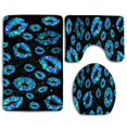 thumbnail image 1 of PUDMAD Blue Glitter Lips 3 Piece Bathroom Rugs Set Bath Rug Contour Mat and Toilet Lid Cover, 1 of 2