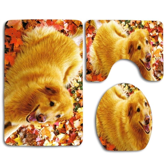 PUDMAD Blue Marble Collage 3 Piece Bathroom Rugs Set Bath Rug Contour Mat and Toilet Lid Cover