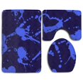 thumbnail image 1 of PUDMAD Blue Splash 3 Piece Bathroom Rugs Set Bath Rug Contour Mat and Toilet Lid Cover, 1 of 2