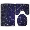thumbnail image 1 of PUDMAD Blue Stars and Constellations 3 Piece Bathroom Rugs Set Bath Rug Contour Mat and Toilet Lid Cover, 1 of 2