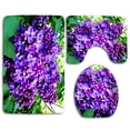 thumbnail image 1 of PUDMAD Blue Summer Lilac 3 Piece Bathroom Rugs Set Bath Rug Contour Mat and Toilet Lid Cover, 1 of 2