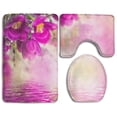 thumbnail image 1 of PUDMAD Blue Tulips Mimosa Spring 3 Piece Bathroom Rugs Set Bath Rug Contour Mat and Toilet Lid Cover, 1 of 2
