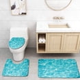 thumbnail image 1 of PUDMAD Blue Water Surface 3 Piece Bathroom Rugs Set Bath Rug Contour Mat and Toilet Lid Cover, 1 of 2