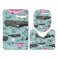 thumbnail image 1 of PUDMAD Blue Whale Cute Unicorn Big Eyes Fish Ocean 3 Piece Bathroom Rugs Set Bath Rug Contour Mat and Toilet Lid Cover, 1 of 2