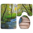 thumbnail image 1 of PUDMAD Boardwalk Park Plitvice Lakes Croatia 3 Piece Bathroom Rugs Set Bath Rug Contour Mat and Toilet Lid Cover, 1 of 2