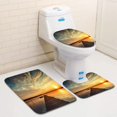 thumbnail image 1 of PUDMAD Boat Jetty on Lake Water Reflection 3 Piece Bathroom Rugs Set Bath Rug Contour Mat and Toilet Lid Cover, 1 of 2
