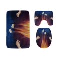 thumbnail image 1 of PUDMAD Bonfire Marshmallow 3 Piece Bathroom Rugs Set Bath Rug Contour Mat and Toilet Lid Cover, 1 of 2