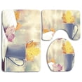thumbnail image 1 of PUDMAD Book and Tea Cup 3 Piece Bathroom Rugs Set Bath Rug Contour Mat and Toilet Lid Cover, 1 of 2