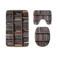 thumbnail image 1 of PUDMAD Books in Library Bookcase 3 Piece Bathroom Rugs Set Bath Rug Contour Mat and Toilet Lid Cover, 1 of 2