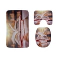 thumbnail image 1 of PUDMAD Books in Library Bookcase 3 Piece Bathroom Rugs Set Bath Rug Contour Mat and Toilet Lid Cover, 1 of 2
