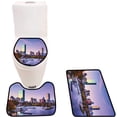 thumbnail image 1 of PUDMAD Boston Massachusetts USA Skyline 3 Piece Bathroom Rugs Set Bath Rug Contour Mat and Toilet Lid Cover, 1 of 2