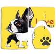 thumbnail image 1 of PUDMAD Boston Terrier I Love You 3 Piece Bathroom Rugs Set Bath Rug Contour Mat and Toilet Lid Cover, 1 of 2