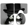 thumbnail image 1 of PUDMAD Boston Terrier Sir 3 Piece Bathroom Rugs Set Bath Rug Contour Mat and Toilet Lid Cover, 1 of 2