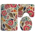 thumbnail image 1 of PUDMAD Botanical Drawing 3 Piece Bathroom Rugs Set Bath Rug Contour Mat and Toilet Lid Cover, 1 of 2