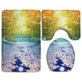 thumbnail image 1 of PUDMAD Boundary Line 3 Piece Bathroom Rugs Set Bath Rug Contour Mat and Toilet Lid Cover, 1 of 2