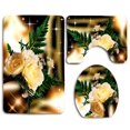 thumbnail image 1 of PUDMAD Bouquet Yellow Roses 3 Piece Bathroom Rugs Set Bath Rug Contour Mat and Toilet Lid Cover, 1 of 2