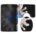 thumbnail image 1 of PUDMAD Bowling Ball 3 Piece Bathroom Rugs Set Bath Rug Contour Mat and Toilet Lid Cover, 1 of 2