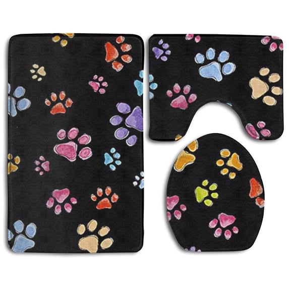 PUDMAD Boykin Spaniel Christmas Dog 3 Piece Bathroom Rugs Set Bath Rug Contour Mat and Toilet Lid Cover