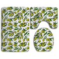 thumbnail image 1 of PUDMAD Branch Green Olive Tree Isolated 3 Piece Bathroom Rugs Set Bath Rug Contour Mat and Toilet Lid Cover, 1 of 2