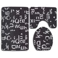 thumbnail image 1 of PUDMAD Break Text 3 Piece Bathroom Rugs Set Bath Rug Contour Mat and Toilet Lid Cover, 1 of 2