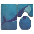 thumbnail image 1 of PUDMAD Breathe Deeper 3 Piece Bathroom Rugs Set Bath Rug Contour Mat and Toilet Lid Cover, 1 of 2
