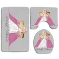 thumbnail image 1 of PUDMAD Bridal Shower Bride Best Friends 3 Piece Bathroom Rugs Set Bath Rug Contour Mat and Toilet Lid Cover, 1 of 2