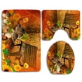 thumbnail image 1 of PUDMAD Bright Fall Day 3 Piece Bathroom Rugs Set Bath Rug Contour Mat and Toilet Lid Cover, 1 of 2