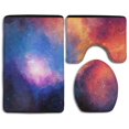 thumbnail image 1 of PUDMAD Bright Nebula 3 Piece Bathroom Rugs Set Bath Rug Contour Mat and Toilet Lid Cover, 1 of 2
