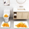 thumbnail image 1 of PUDMAD Bright Orange Dense fire on White 3 Piece Bathroom Rugs Set Bath Rug Contour Mat and Toilet Lid Cover, 1 of 2