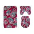 thumbnail image 1 of PUDMAD Brightly Colored Bacteria 3 Piece Bathroom Rugs Set Bath Rug Contour Mat and Toilet Lid Cover, 1 of 2