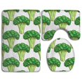thumbnail image 1 of PUDMAD Broccoli 3 Piece Bathroom Rugs Set Bath Rug Contour Mat and Toilet Lid Cover, 1 of 2