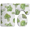 thumbnail image 1 of PUDMAD Broccoli 3 Piece Bathroom Rugs Set Bath Rug Contour Mat and Toilet Lid Cover, 1 of 2