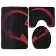 thumbnail image 1 of PUDMAD Broken Heart Silhouette 3 Piece Bathroom Rugs Set Bath Rug Contour Mat and Toilet Lid Cover, 1 of 2
