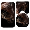 thumbnail image 1 of PUDMAD Brown Horse 3 Piece Bathroom Rugs Set Bath Rug Contour Mat and Toilet Lid Cover, 1 of 2