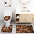 thumbnail image 1 of PUDMAD Brown Old Grunge Brick Wall Aging Construction Rustic Home Structure Dirty Facade 3 Piece Bathroom Rugs Set Bath Rug Contour Mat and Toilet Lid Cover, 1 of 2